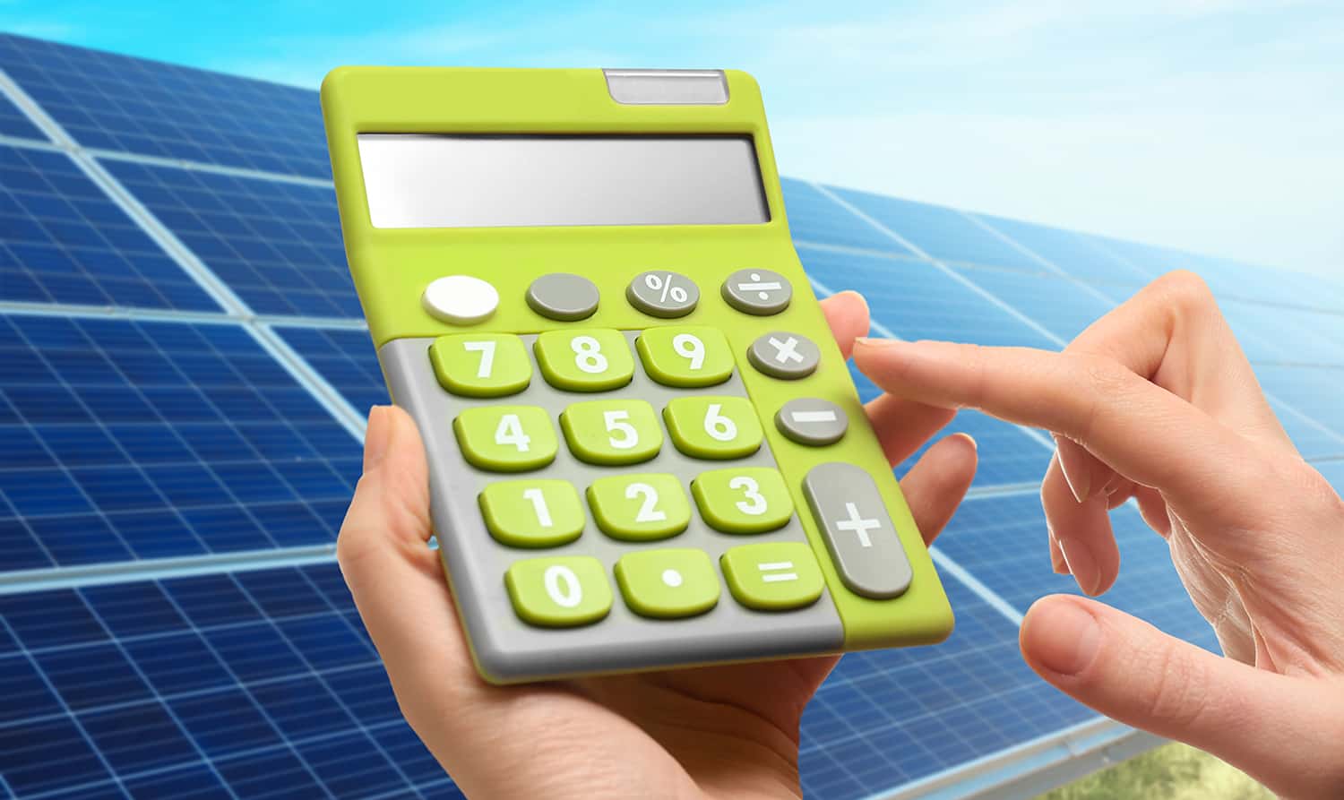 Solar panels with calculator
